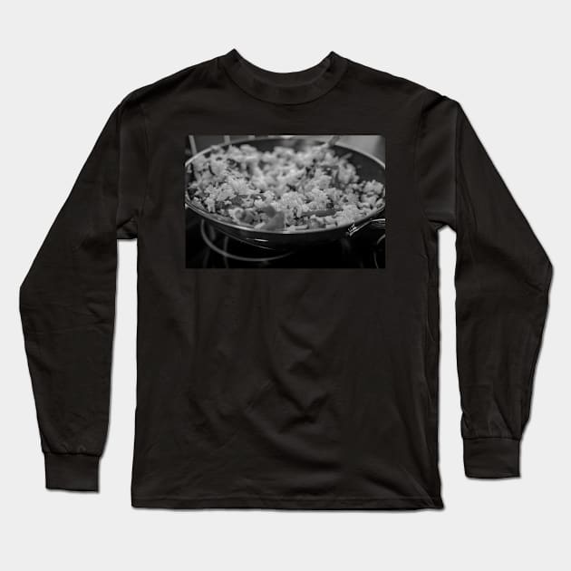 Mushroom rice cooking on the hob Long Sleeve T-Shirt by yackers1